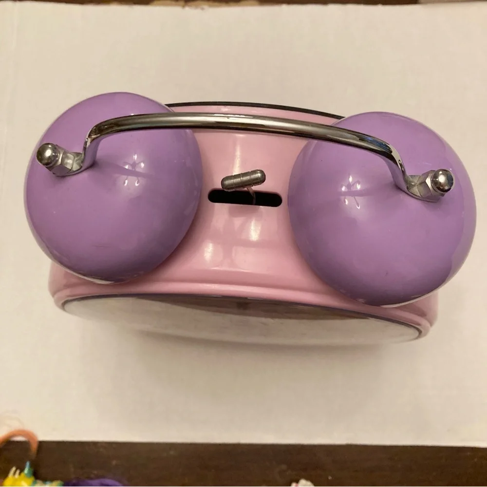 Livin Bratz Blazin Hot Battery Operated Pink Purple Oversized Alarm Clock